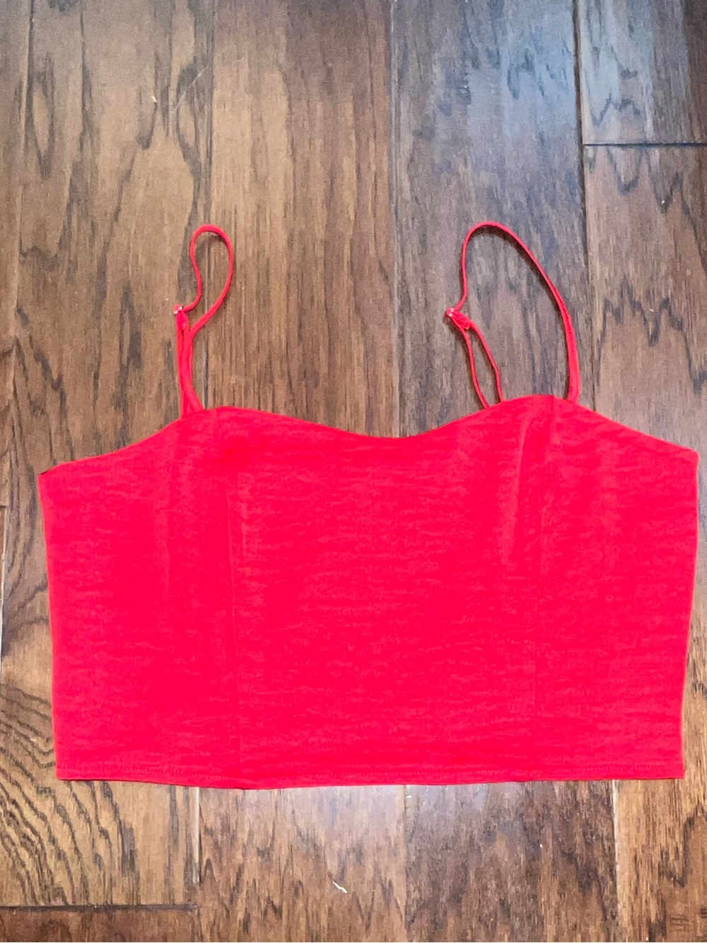 Express Red Spaghetti Strap Crop Top